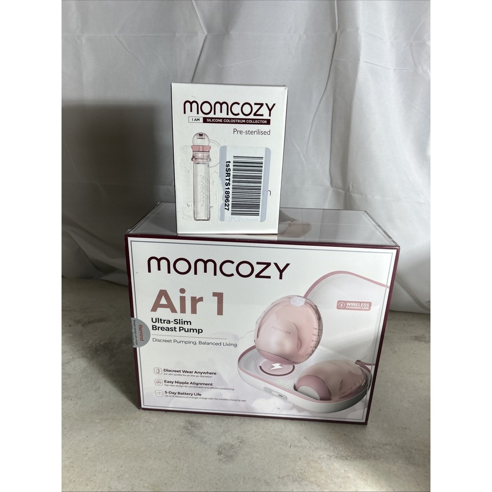 Momcozy Air 1 Ultra-Slim Breast Pump Pink Double Electric & Colostrum Collector